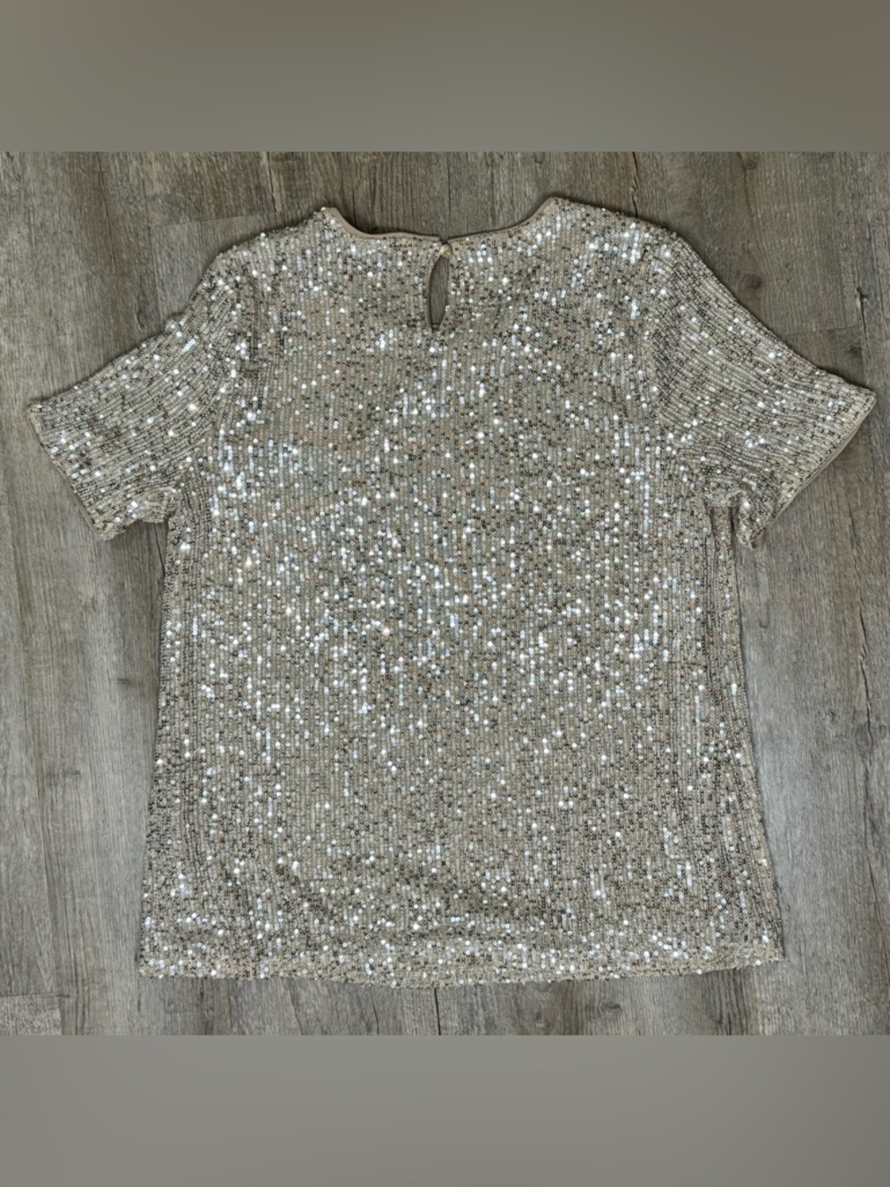 The Limited Sequin Blouse, Champagne, XL - Picture 2 of 8